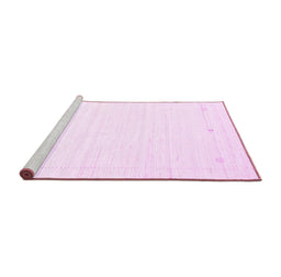 Sideview of Machine Washable Solid Pink Modern Rug, wshcon2474pnk