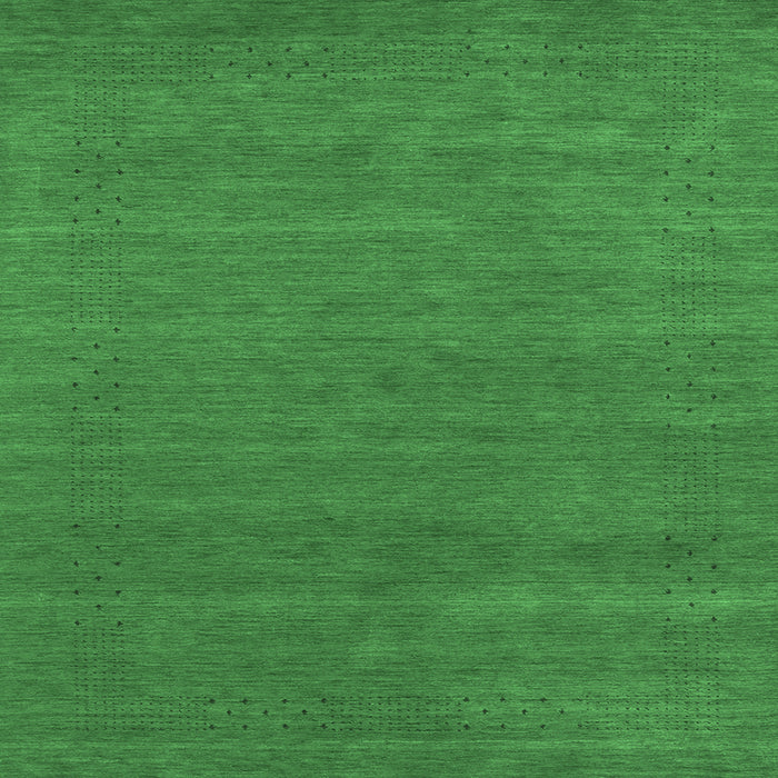 Square Machine Washable Abstract Emerald Green Contemporary Area Rugs, wshcon2475emgrn