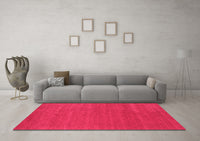 Machine Washable Abstract Pink Contemporary Rug, wshcon2475pnk