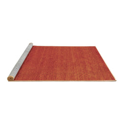 Sideview of Machine Washable Abstract Brown Contemporary Rug, wshcon2475brn