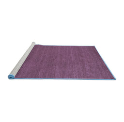Sideview of Machine Washable Abstract Blue Contemporary Rug, wshcon2475blu