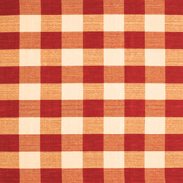 Round Machine Washable Checkered Orange Modern Area Rugs, wshcon2476org