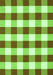 Serging Thickness of Machine Washable Checkered Green Modern Area Rugs, wshcon2476grn