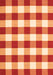 Serging Thickness of Machine Washable Checkered Orange Modern Area Rugs, wshcon2476org