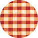 Machine Washable Checkered Orange Modern Area Rugs, wshcon2476org