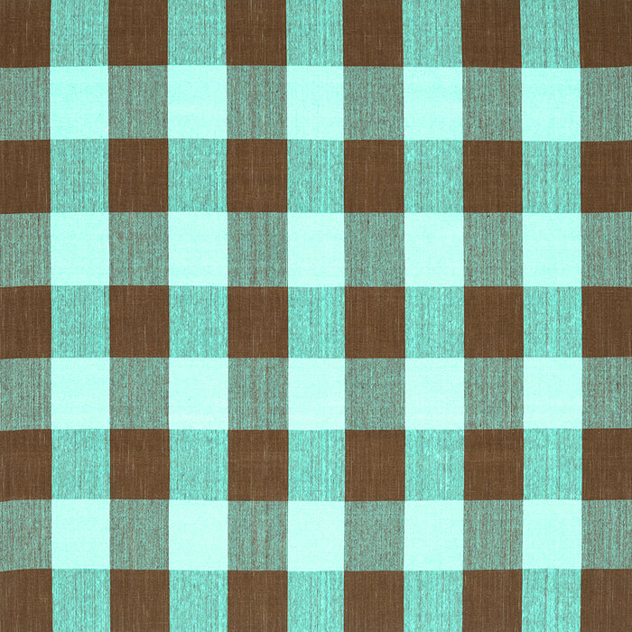 Square Machine Washable Checkered Turquoise Modern Area Rugs, wshcon2476turq