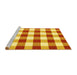 Sideview of Machine Washable Checkered Yellow Modern Rug, wshcon2476yw