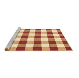 Sideview of Machine Washable Checkered Brown Modern Rug, wshcon2476brn
