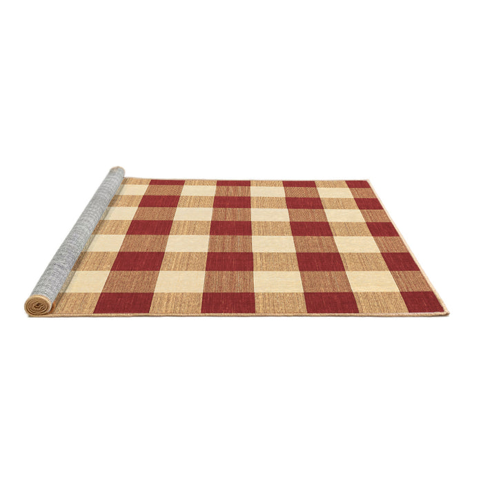 Sideview of Machine Washable Checkered Brown Modern Rug, wshcon2476brn