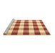 Sideview of Machine Washable Checkered Brown Modern Rug, wshcon2476brn