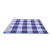 Sideview of Machine Washable Checkered Blue Modern Rug, wshcon2476blu