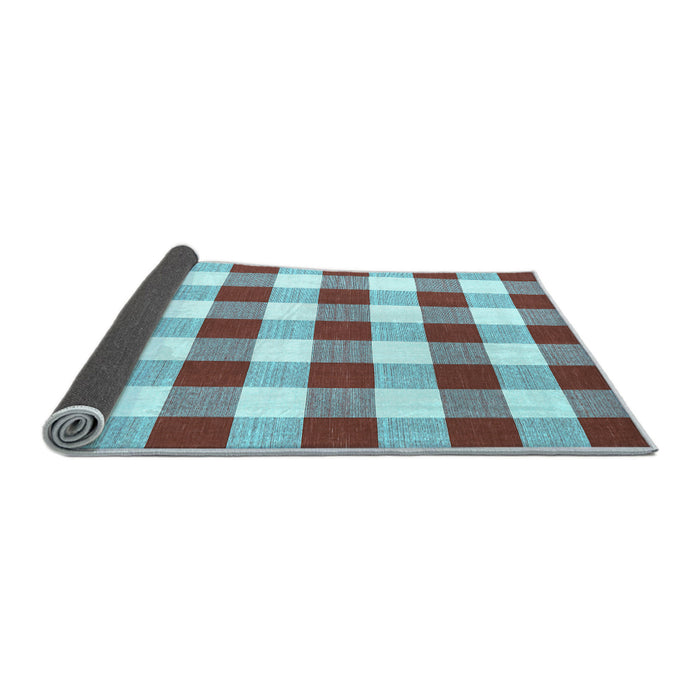 Sideview of Checkered Light Blue Modern Rug, con2476lblu