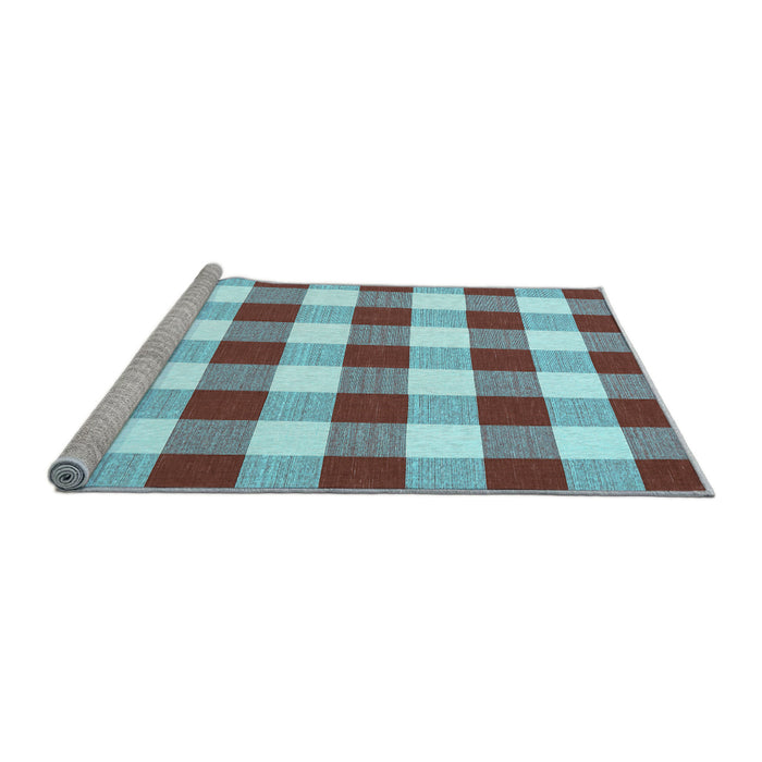 Sideview of Machine Washable Checkered Light Blue Modern Rug, wshcon2476lblu