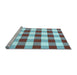 Sideview of Machine Washable Checkered Light Blue Modern Rug, wshcon2476lblu