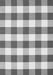 Serging Thickness of Machine Washable Checkered Gray Modern Rug, wshcon2476gry