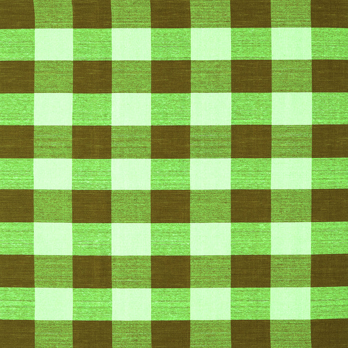 Serging Thickness of Checkered Green Modern Rug, con2476grn