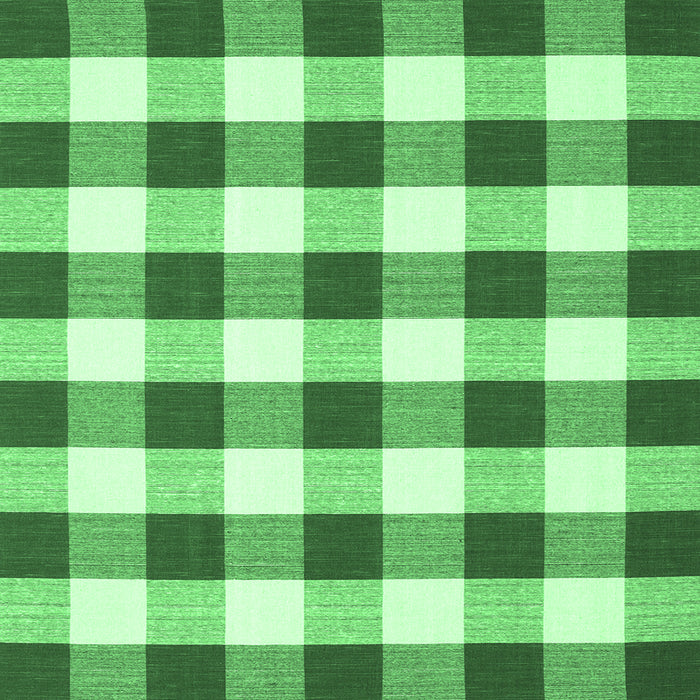 Square Machine Washable Checkered Emerald Green Modern Area Rugs, wshcon2476emgrn