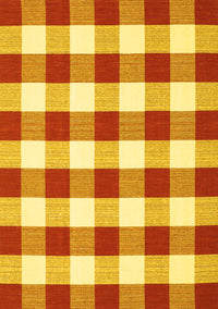 Checkered Yellow Modern Rug, con2476yw