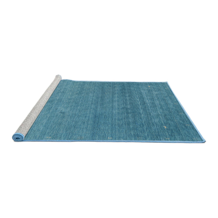 Serging Thickness of Machine Washable Contemporary Blue Ivy Blue Rug, wshcon2477