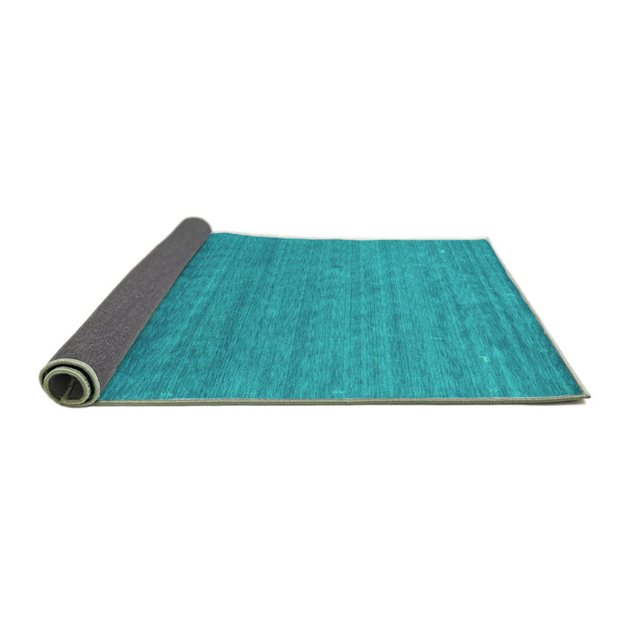 Sideview of Abstract Turquoise Contemporary Rug, con2477turq