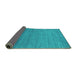 Sideview of Abstract Turquoise Contemporary Rug, con2477turq