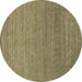 Round Abstract Brown Contemporary Rug, con2477brn