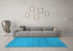 Machine Washable Abstract Light Blue Contemporary Rug in a Living Room, wshcon2477lblu
