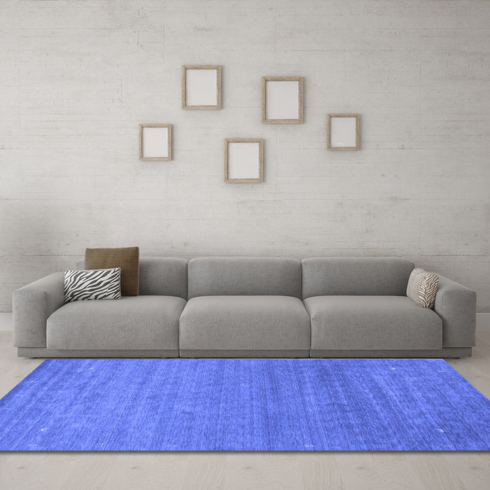 Machine Washable Abstract Blue Contemporary Rug in a Living Room, wshcon2477blu
