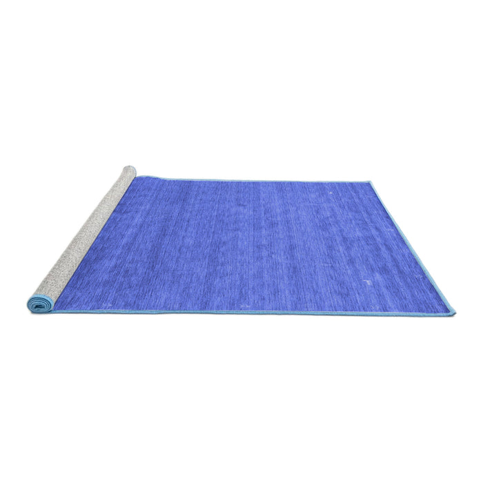 Sideview of Machine Washable Abstract Blue Contemporary Rug, wshcon2477blu