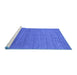 Sideview of Machine Washable Abstract Blue Contemporary Rug, wshcon2477blu