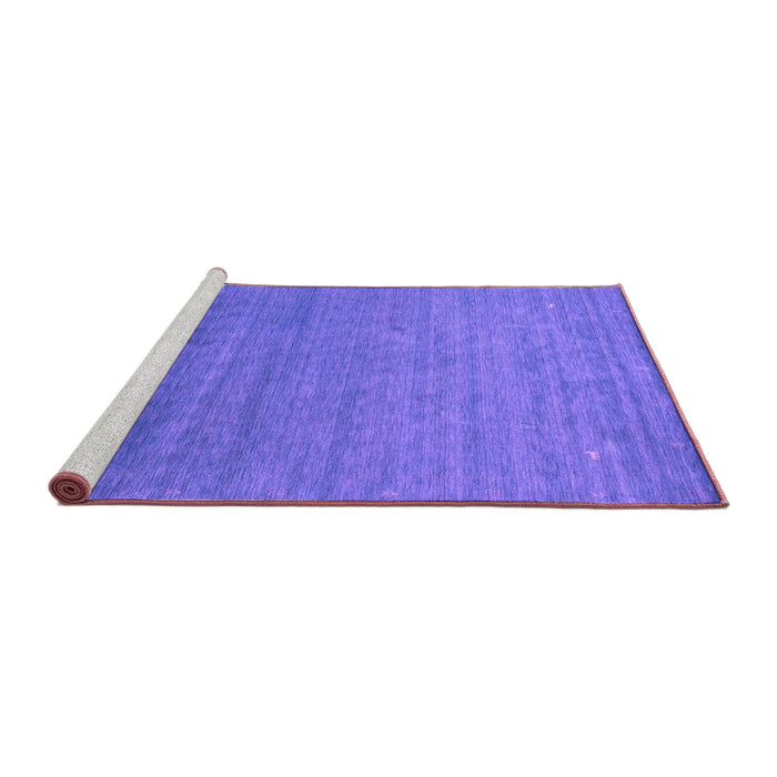 Sideview of Machine Washable Abstract Purple Contemporary Area Rugs, wshcon2477pur
