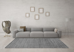Machine Washable Abstract Gray Contemporary Rug in a Living Room,, wshcon2477gry