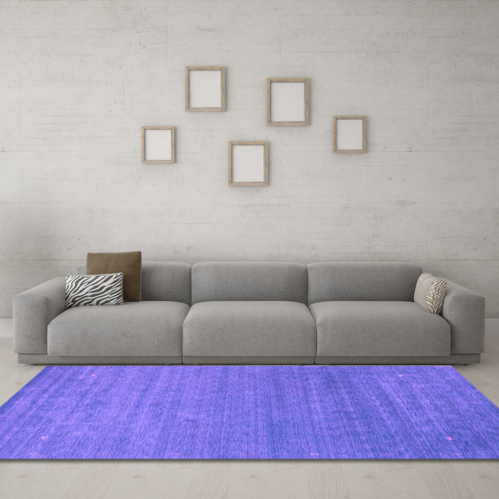 Machine Washable Abstract Purple Contemporary Area Rugs in a Living Room, wshcon2477pur