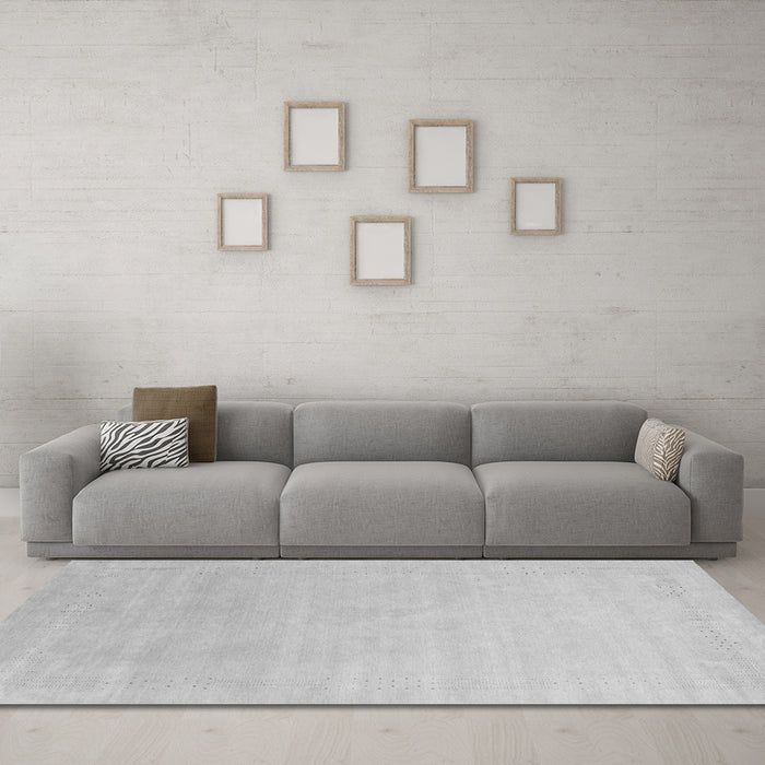 Machine Washable Solid Gray Modern Rug in a Living Room,, wshcon2478gry