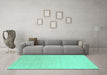 Machine Washable Solid Turquoise Modern Area Rugs in a Living Room,, wshcon2478turq