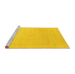 Sideview of Machine Washable Solid Yellow Modern Rug, wshcon2478yw