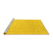 Sideview of Machine Washable Solid Yellow Modern Rug, wshcon2478yw