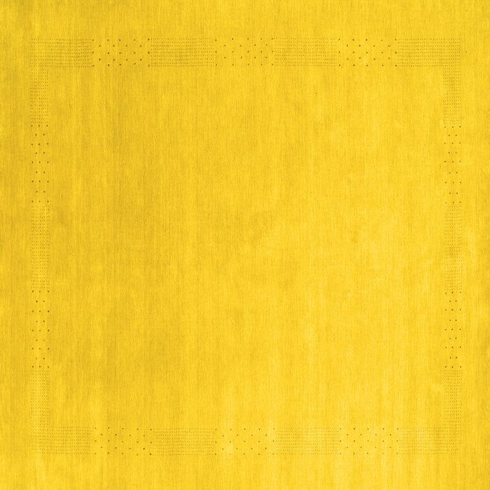 Square Machine Washable Solid Yellow Modern Rug, wshcon2478yw