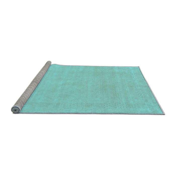 Sideview of Machine Washable Solid Light Blue Modern Rug, wshcon2478lblu