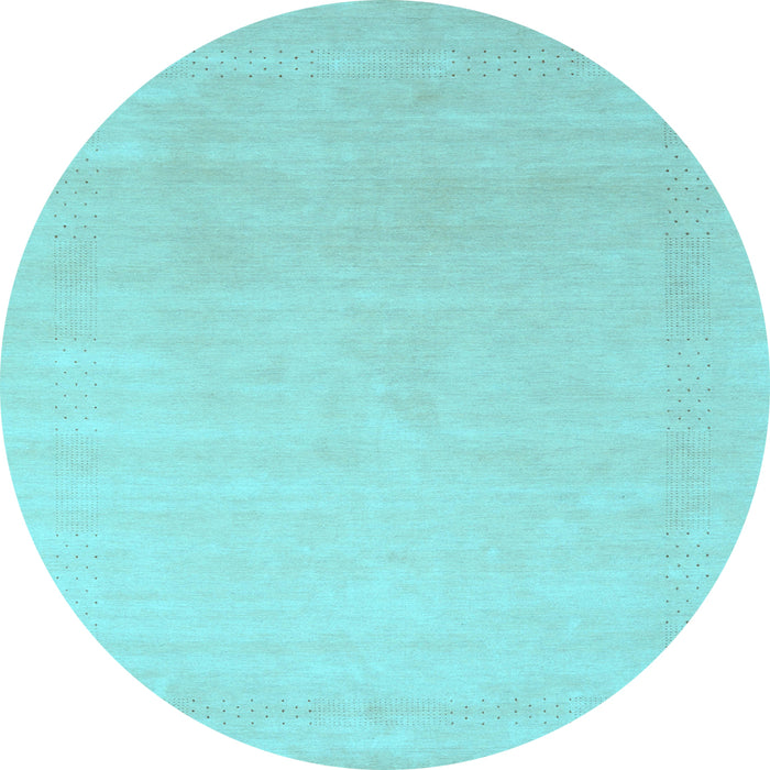 Round Solid Light Blue Modern Rug, con2478lblu