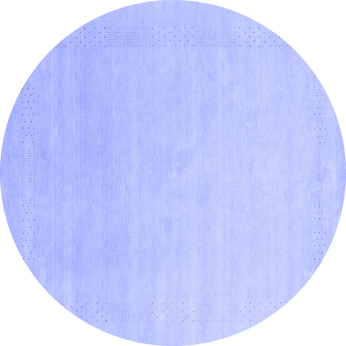 Round Solid Blue Modern Rug, con2478blu