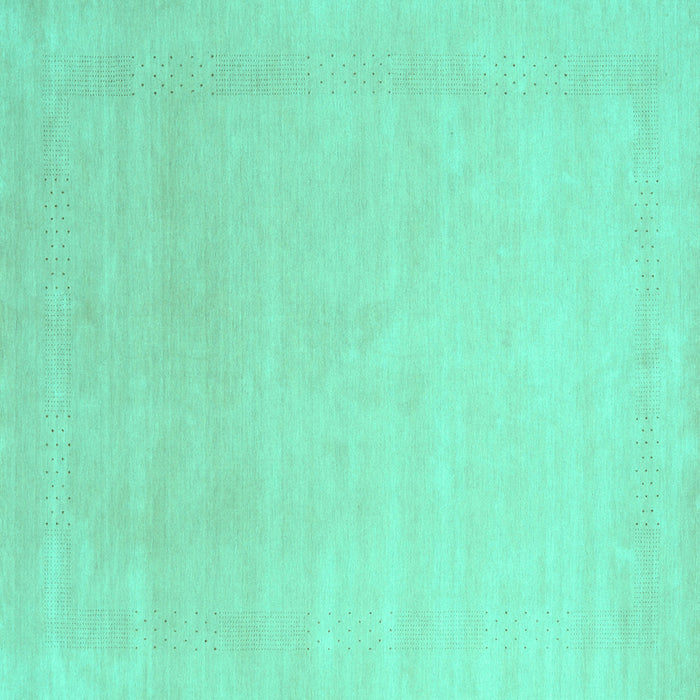 Square Machine Washable Solid Turquoise Modern Area Rugs, wshcon2478turq