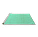 Sideview of Machine Washable Solid Turquoise Modern Area Rugs, wshcon2478turq