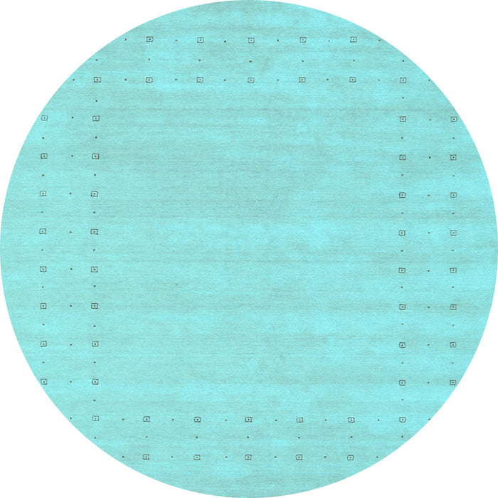 Round Machine Washable Solid Light Blue Modern Rug, wshcon2479lblu