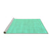 Sideview of Machine Washable Solid Turquoise Modern Area Rugs, wshcon2479turq