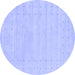 Round Solid Blue Modern Rug, con2479blu