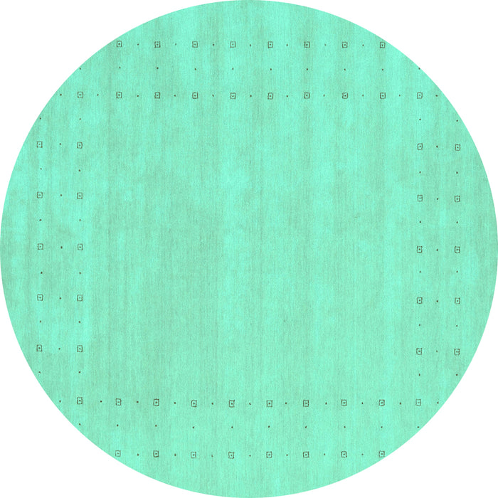 Round Solid Turquoise Modern Rug, con2479turq