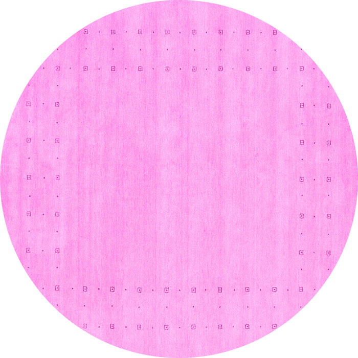 Round Solid Pink Modern Rug, con2479pnk