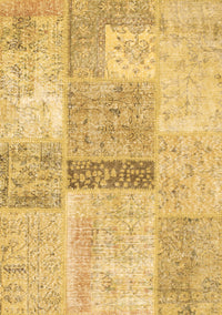 Patchwork Brown Transitional Rug, con247brn