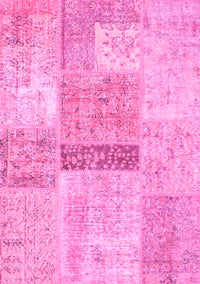 Patchwork Pink Transitional Rug, con247pnk